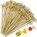 Meanplan 1000 Pcs Bamboo Cocktail Picks 4.72 Inch Bamboo Skewers, Green