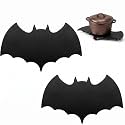 Meanplan 2 Pack Halloween Cast Iron Trivet Bat Gothic Kitchen Decor 7.8"