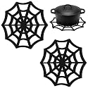 Meanplan 2 Pack Halloween Cast Iron Trivet Cobweb Gothic Kitchen Decor 7.8"