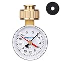 MEASUREMAN 2" Water Pressure Test Gauge, 3/4" Female Hose Thread, 0-200 psi/kpa with Maximum Pressure Memory