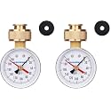MEASUREMAN 2" Water Pressure Test Gauge, 3/4" Female Hose Thread, 0-200 psi/kpa with Maximum Pressure Memory (Pack of 2)