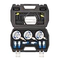 MEASUREMAN Portable Excavator Hydraulic Digital Pressure Test Kit, Includes 6 Test Couplings, 3 Digital Pressure Gauges (3500/6000/9000 PSI), 2 Test Hoses, Packed in Durable Plastic Case