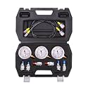 MEASUREMAN Portable Excavator Hydraulic Pressure Test Kit, Includes 3 Pressure Gauges (2400/3500/6000 PSI), 2 Hoses, 6 Test Couplings, for Construction Machinery Systems, Packed in Durable Case