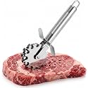 Meat Tenderizer Tool Stainless Steel Rolling Meat Tenderizer Tool for Steak Chicken Pork Beef, Professional Roller Hammer Pounder with Blades for Marinating & Tenderizing