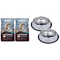 Meat Up Adult Dog Kibble Food,10 Kg (Buy 1 Get 1 Free)&amp; Stainless Steel Dog Feeding Bowl - 850 Ml (Buy 1 Get 1 Free)