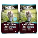 Meat Up Adult Dry Cat Food (2 x 1.2Kg), Total 2.4Kg | Tuna & Salmon Flavour | Supports Urinary pH Balance | Reduces Hairball Formation | Promotes Skin & Coat Health | Taurine for Cardiac Support
