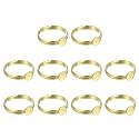 MECCANIXITY 10Pcs Metal Ring Base Blank, 6mm Adjustable Pad Cabochon Ring Blank Base Flat Bezel Tray for Jewelry Making Finding DIY Craft, Gold