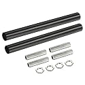 MECCANIXITY 2-Pack Black Iron Electroplated M10 Threaded Extension Rods for Pendant Light, Island Lighting, Chandeliers, Stems