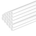 MECCANIXITY 20 Pcs Acrylic Round Rods 5/16" x 10" Clear Acrylic Dowel Rods Sticks Plastic Sticks Strip for Model Making DIY Crafts Lighting Gardening Decorations - 8mm x 250mm