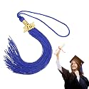 MECCANIXITY Graduation Tassel 2025, Blue Tassels with 2025 Year Gold Date Charms Academic Graduation Charm Cap Decorations Party Decorations