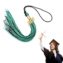 MECCANIXITY Graduation Tassel 2025, Green Black Tassels with 2025 Year Gold Date Charms Academic Graduation Charm Cap Decorations Party Decorations