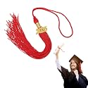 MECCANIXITY Graduation Tassel 2025, Red Tassels with 2025 Year Gold Date Charms Academic Graduation Charm Cap Decorations Party Decorations