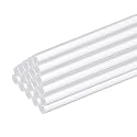MECCANIXITY 25 Pcs Acrylic Round Rods 1/8" x 10" Clear Acrylic Dowel Rods Sticks Plastic Sticks Strip for Model Making DIY Crafts Lighting Gardening Decorations - 3mm x 250mm
