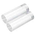 MECCANIXITY 2pcs Acrylic Round Rods 1 3/8" x 4" Clear Acrylic Dowel Rods Sticks Plastic Sticks Strip for DIY Crafts Lighting Gardening Decorations - 35mm x 100mm