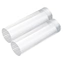 MECCANIXITY 2pcs Acrylic Round Rods 1 3/16" x 4" Clear Acrylic Dowel Rods Sticks Plastic Sticks Strip for DIY Crafts Lighting Gardening Decorations - 30mm x 100mm