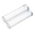 MECCANIXITY 2pcs Acrylic Round Rods 1" x 4" Clear Acrylic Dowel Rods Sticks Plastic Sticks Strip for DIY Crafts Lighting Gardening Decorations - 25mm x 100mm