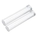 MECCANIXITY 2pcs Acrylic Round Rods 13/16" x 4" Clear Acrylic Dowel Rods Sticks Plastic Sticks Strip for DIY Crafts Lighting Gardening Decorations - 20mm x 100mm