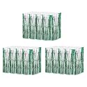 MECCANIXITY 3 Pcs 29x108" Foil Fringe Tinsel Table Skirts Float Skirting