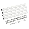 MECCANIXITY 4-Pack White M10 Threaded Extension Rods for Pendant &amp; Chandeliers, 7.87" Long, Easy Install, No Tools Needed