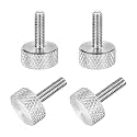 MECCANIXITY 4 Pcs M3x10mm Flat Head Knurled Thumb Screws, 304 Stainless Steel Fully Threaded Thumbscrew Bolts Fasteners for PC Computer Cases Graphics Card, Silver