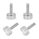 MECCANIXITY 4 Pcs M3x12mm Flat Head Knurled Thumb Screws, 304 Stainless Steel Fully Threaded Thumbscrew Bolts Fasteners for PC Computer Cases Graphics Card, Silver