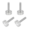 MECCANIXITY 4 Pcs M3x14mm Flat Head Knurled Thumb Screws, 304 Stainless Steel Fully Threaded Thumbscrew Bolts Fasteners for PC Computer Cases Graphics Card, Silver
