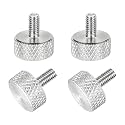 MECCANIXITY 4 Pcs M3x6mm Flat Head Knurled Thumb Screws, 304 Stainless Steel Fully Threaded Thumbscrew Bolts Fasteners for PC Computer Cases Graphics Card, Silver