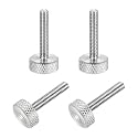 MECCANIXITY 4 Pcs M4x20mm Flat Head Knurled Thumb Screws, 304 Stainless Steel Fully Threaded Thumbscrew Bolts Fasteners for PC Computer Cases Graphics Card, Silver