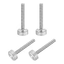 MECCANIXITY 4 Pcs M4x30mm Flat Head Knurled Thumb Screws, 304 Stainless Steel Fully Threaded Thumbscrew Bolts Fasteners for PC Computer Cases Graphics Card, Silver