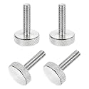 MECCANIXITY 4 Pcs M5x20mm Flat Head Knurled Thumb Screws, 304 Stainless Steel Fully Threaded Thumbscrew Bolts Fasteners for PC Computer Cases Graphics Card, Silver