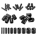 MECCANIXITY 50pcs Round End Protective Caps Rubber Cover 1/16" 1/8" 1/4" 1/2" 3/4" Black Screw Protector for Screw Bolt, Plumbing Pipe