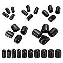 MECCANIXITY 50pcs Round End Protective Caps Rubber Cover 1/4" 3/8" 1/2" 5/8" 3/4" Black Screw Protector for Screw Bolt, Plumbing Pipe