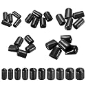 MECCANIXITY 50pcs Round End Protective Caps Rubber Cover 3/8" 7/16" 1/2" 9/16" 5/8" Black Screw Protector for Screw Bolt, Plumbing Pipe