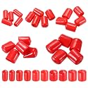 MECCANIXITY 50pcs Round End Protective Caps Rubber Cover 3/8" 1/2" 5/8" 3/4" 7/8" Red Screw Protector for Screw Bolt, Plumbing Pipe