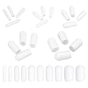 MECCANIXITY 50pcs Round End Protective Caps Rubber Cover 1/16" 1/8" 3/16" 1/4" 5/16" White Screw Protector for Screw Bolt, Plumbing Pipe