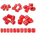 MECCANIXITY 50pcs Round End Protective Caps Rubber Cover 1/2" 5/8" 3/4" 7/8" 1" Red Screw Protector for Screw Bolt, Plumbing Pipe