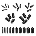 MECCANIXITY 50pcs Round End Protective Caps Rubber Cover 1/16" 1/8" 3/16" 1/4" 5/16" Black Screw Protector for Screw Bolt, Plumbing Pipe