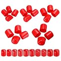 MECCANIXITY 50pcs Round End Protective Caps Rubber Cover 3/4" 13/16" 7/8" 15/16" 1" Red Screw Protector for Screw Bolt, Plumbing Pipe
