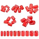 MECCANIXITY 50pcs Round End Protective Caps Rubber Cover 3/8" 7/16" 1/2" 9/16" 5/8" Red Screw Protector for Screw Bolt, Plumbing Pipe