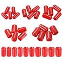 MECCANIXITY 50pcs Round End Protective Caps Rubber Cover 1/4" 5/16" 3/8" 7/16" 1/2" Red Screw Protector for Screw Bolt, Plumbing Pipe