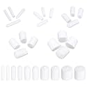 MECCANIXITY 50pcs Round End Protective Caps Rubber Cover 1/16" 1/8" 1/4" 1/2" 1" White Screw Protector for Screw Bolt, Plumbing Pipe