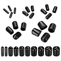 MECCANIXITY 50pcs Round End Protective Caps Rubber Cover 1/8" 1/4" 3/8" 1/2" 5/8" Black Screw Protector for Screw Bolt, Plumbing Pipe