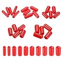 MECCANIXITY 50pcs Round End Protective Caps Rubber Cover 1/8" 3/16" 1/4" 5/16" 3/8" Red Screw Protector for Screw Bolt, Plumbing Pipe