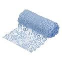 MECCANIXITY 6 Inch Wide 5 Yard Lace Ribbon Floral Pattern Light Blue Lace Trim Ribbon for Sewing Making, and DIY Crafts, Gift Wrapping, Bouquets, Wedding Decor