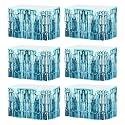 MECCANIXITY 6 Pcs 29x108 Inch Light Blue Metallic Foil Fringe Tinsel Table Skirts for Rectangle Tables Tinsel Backdrop Curtain for Wedding Birthday Party Decoration