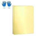 MECCANIXITY Brass Sheet, 2" X 4" 20 Gauge(0.8mm) Thickness H62 Brass Metal Plates Thin Metal Sheets with Gloves for Craft DIY Model Jewelry Electrical Repair Industrial, Pack of 2, Gold