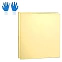 MECCANIXITY Brass Sheet, 2" X 2" 12 Gauge(2.5mm) Thickness H62 Brass Metal Plates Thin Metal Sheets with Gloves for Craft DIY Model Jewelry Electrical Repair Industrial, Pack of 2, Gold