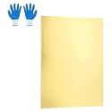 MECCANIXITY Brass Sheet, 4" X 8" 28 Gauge(0.3mm) Thickness H62 Brass Metal Plates Thin Metal Sheets with Gloves for Craft DIY Model Jewelry Electrical Repair Industrial, Pack of 1, Gold