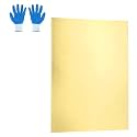 MECCANIXITY Brass Sheet, 4" X 6" 24 Gauge(0.5mm) Thickness H62 Brass Metal Plates Thin Metal Sheets with Gloves for Craft DIY Model Jewelry Electrical Repair Industrial, Pack of 1, Gold
