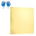 MECCANIXITY Brass Sheet, 8" X 8" 26 Gauge(0.4mm) Thickness H62 Brass Metal Plates Thin Metal Sheets with Gloves for Craft DIY Model Jewelry Electrical Repair Industrial, Pack of 1, Gold